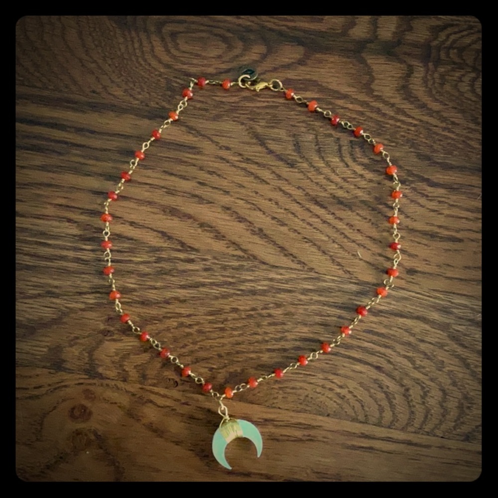R&R Bead with Crescent Necklace